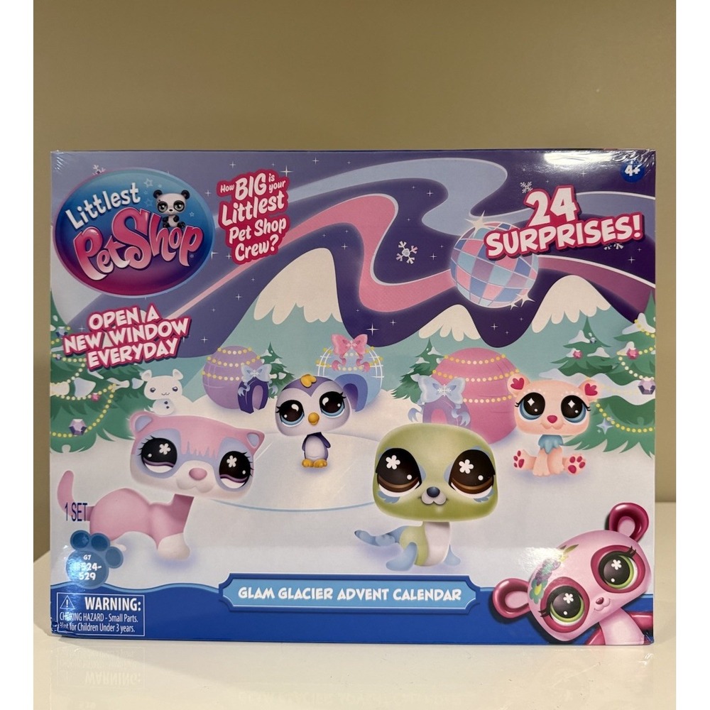 Littlest Pet Shop Glam Glacier Holiday Advent Calendar Collectible Toy Set LPS